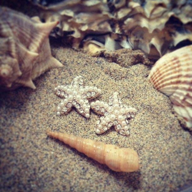 Crystal Pearl Beads Starfish Earrings