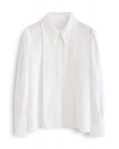クロッシェレースシャツ　ホワイト