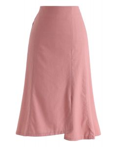 非対称裾スカート　ピンク